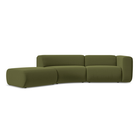 Sofa modulable ouvert 4 places Ekahi Velours Olive