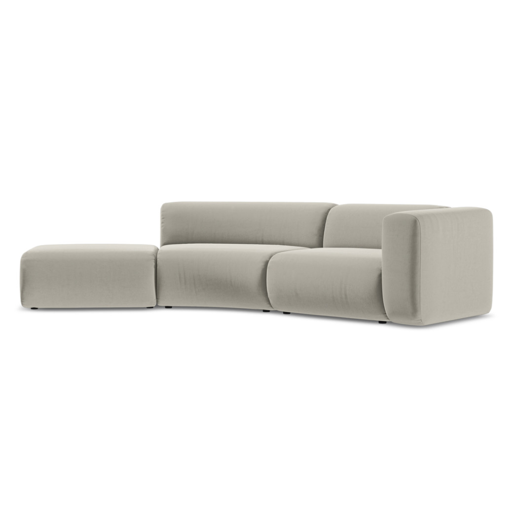 Sofa modulable ouvert 4 places Ekahi Velours Pearl