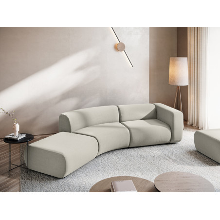 Sofa modulable ouvert 4 places Ekahi Velours Pearl