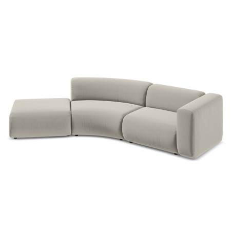 Sofa modulable ouvert 4 places Ekahi Velours Pearl