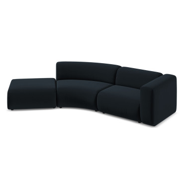 Sofa modulable ouvert 4 places Ekahi Velours Royal blue