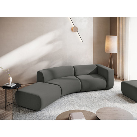 Sofa modulable ouvert 4 places Ekahi Velours Steel