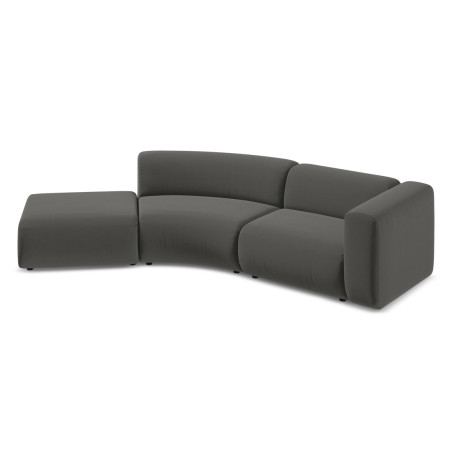 Sofa modulable ouvert 4 places Ekahi Velours Steel