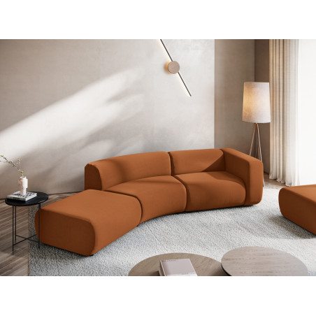 Sofa modulable ouvert 4 places Ekahi Velours Terracotta