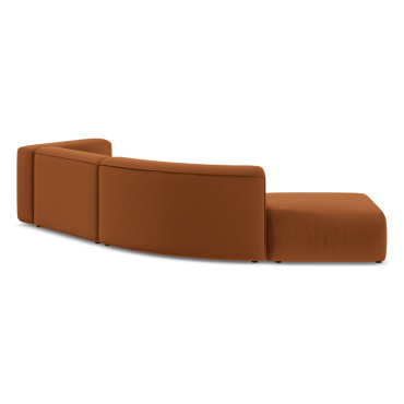 Sofa modulable ouvert 4 places Ekahi Velours Terracotta