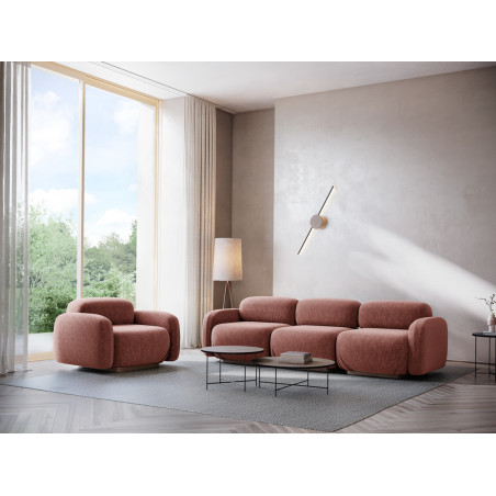 Sofa modulable ouvert Ailani Chenille Muted pink