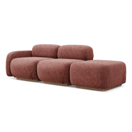 Sofa modulable ouvert Ailani Chenille Muted pink