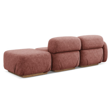 Sofa modulable ouvert Ailani Chenille Muted pink