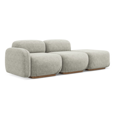 Sofa modulable ouvert Ailani Chenille Silver