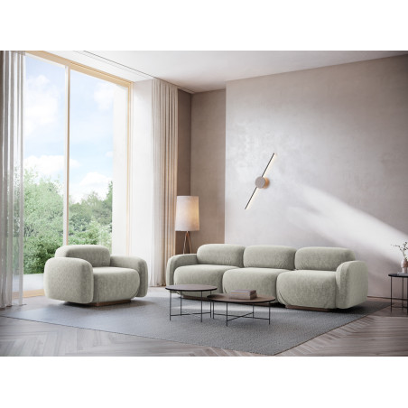 Sofa modulable ouvert Ailani Chenille Silver