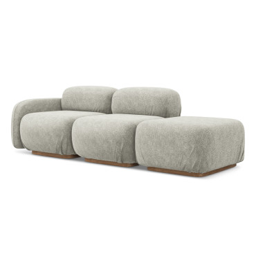 Sofa modulable ouvert Ailani Chenille Silver