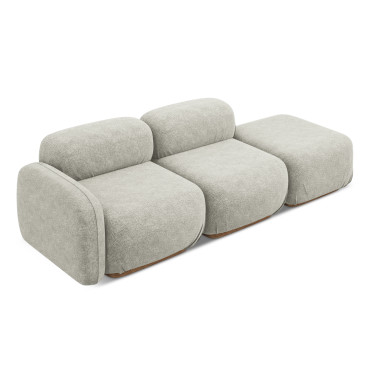 Sofa modulable ouvert Ailani Chenille Silver