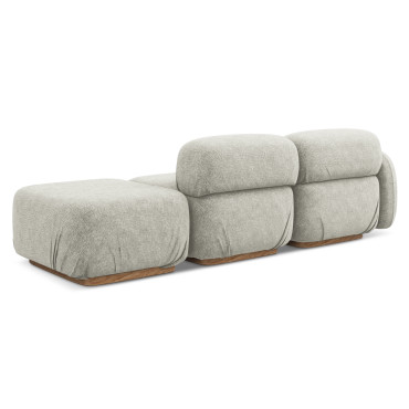 Sofa modulable ouvert Ailani Chenille Silver