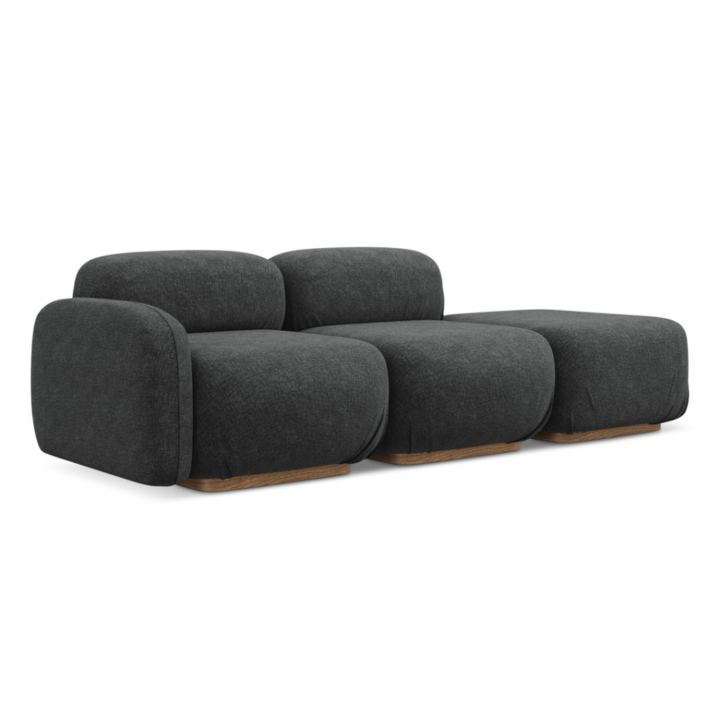 Sofa modulable ouvert Ailani Chenille Steel