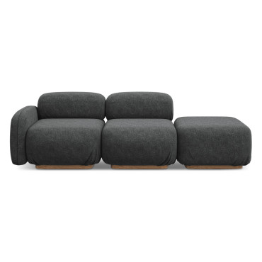 Sofa modulable ouvert Ailani Chenille Steel