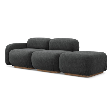 Sofa modulable ouvert Ailani Chenille Steel