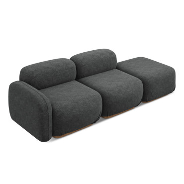 Sofa modulable ouvert Ailani Chenille Steel