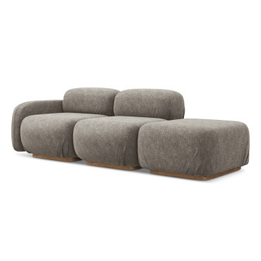 Sofa modulable ouvert Ailani Chenille Taupe