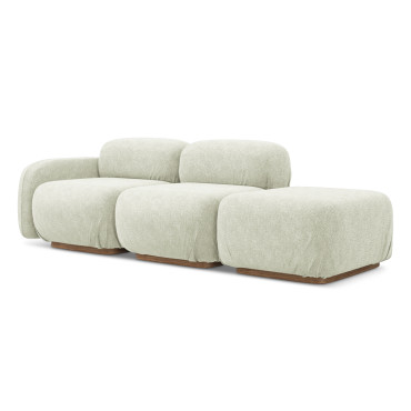 Sofa modulable ouvert Ailani Chenille White