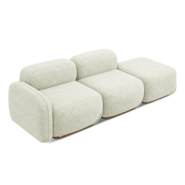 Sofa modulable ouvert Ailani Chenille White