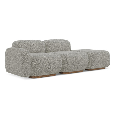 Sofa modulable ouvert Ailani Tissu Dark beige