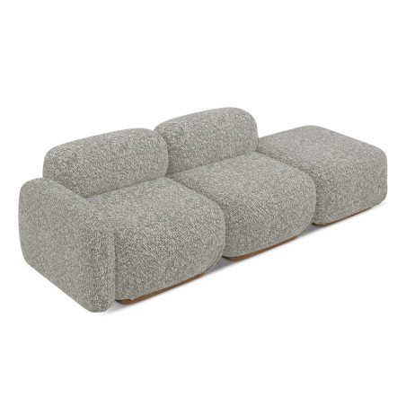 Sofa modulable ouvert Ailani Tissu Dark beige