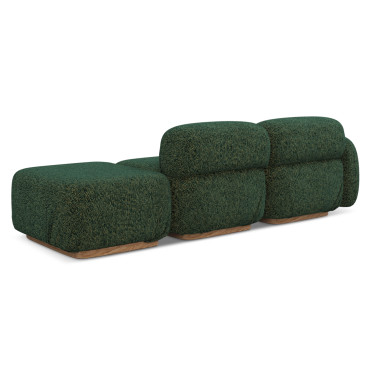 Sofa modulable ouvert Ailani Tissu Green