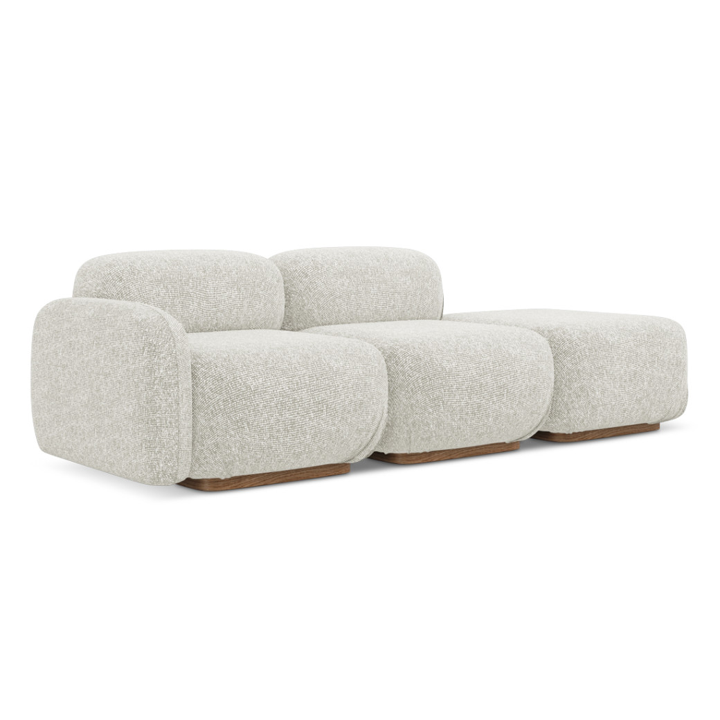 Sofa modulable ouvert Ailani Tissu Light beige