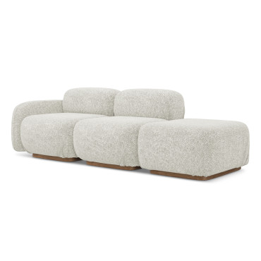 Sofa modulable ouvert Ailani Tissu Light beige