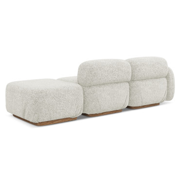 Sofa modulable ouvert Ailani Tissu Light beige