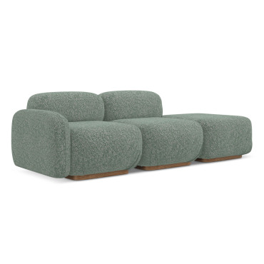 Sofa modulable ouvert Ailani Tissu Light green