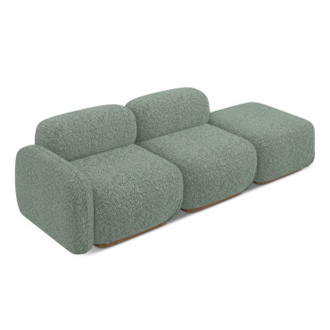 Sofa modulable ouvert Ailani Tissu Light green