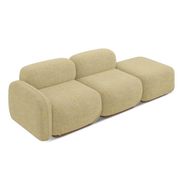 Sofa modulable ouvert Ailani Tissu Mustard