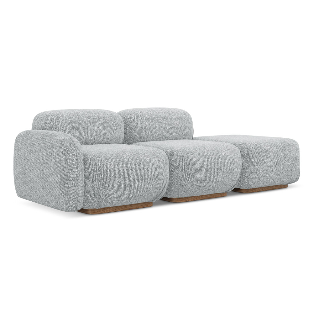 Sofa modulable ouvert Ailani Tissu Silver