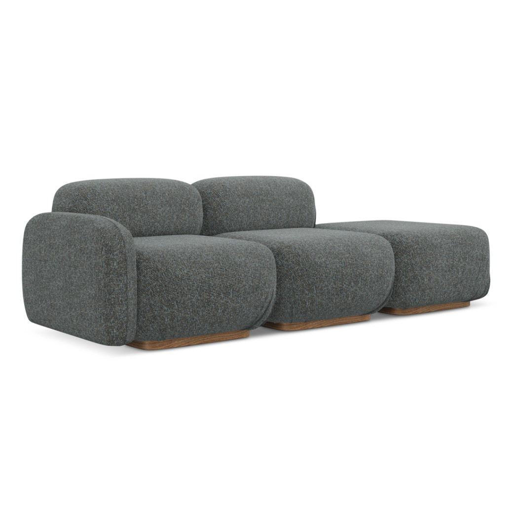 Sofa modulable ouvert Ailani Tissu Steel