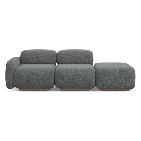 Sofa modulable ouvert Ailani Tissu Steel