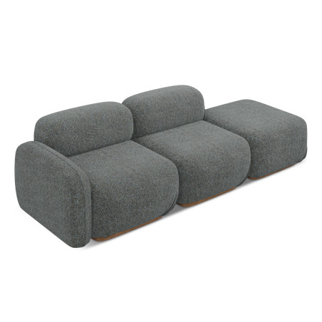 Sofa modulable ouvert Ailani Tissu Steel