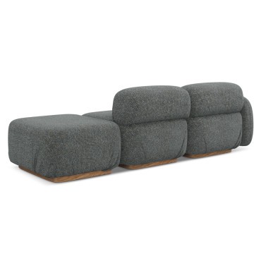 Sofa modulable ouvert Ailani Tissu Steel