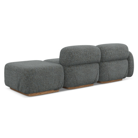 Sofa modulable ouvert Ailani Tissu Steel