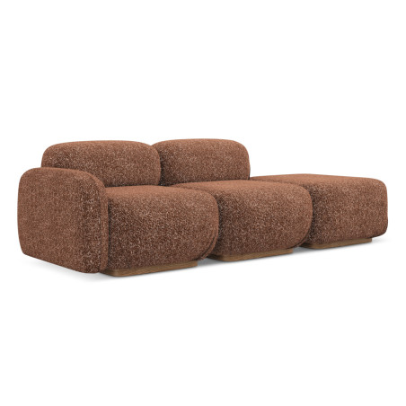 Sofa modulable ouvert Ailani Tissu Terracotta