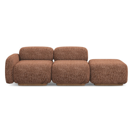 Sofa modulable ouvert Ailani Tissu Terracotta