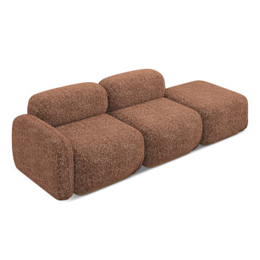 Sofa modulable ouvert Ailani Tissu Terracotta