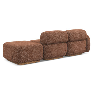 Sofa modulable ouvert Ailani Tissu Terracotta