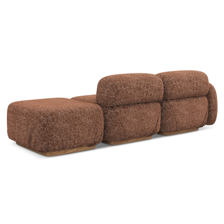 Sofa modulable ouvert Ailani Tissu Terracotta