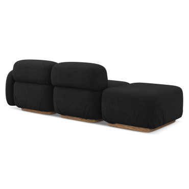 Sofa modulable ouvert Ailani Boucle Anthracite