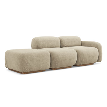 Sofa modulable ouvert Ailani Boucle Beige