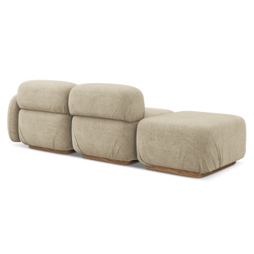 Sofa modulable ouvert Ailani Boucle Beige