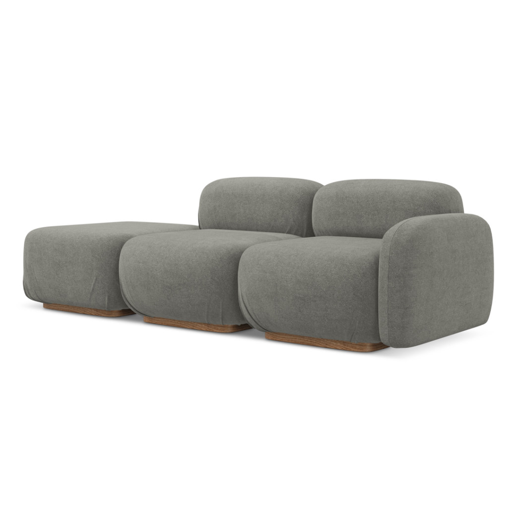 Sofa modulable ouvert Ailani Boucle Gray beige