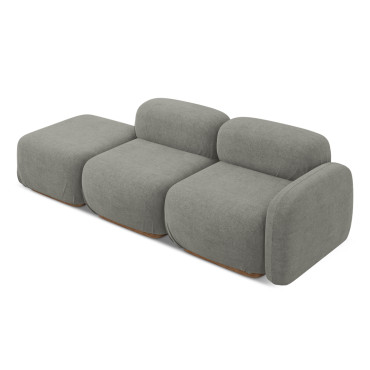 Sofa modulable ouvert Ailani Boucle Gray beige