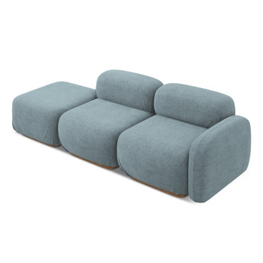 Sofa modulable ouvert Ailani Boucle Jeans